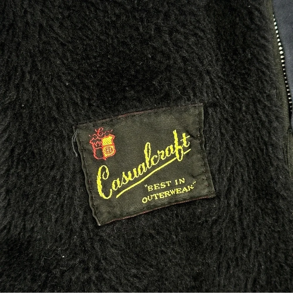 Casualcraft lined overcoat removable liner navy men 40R